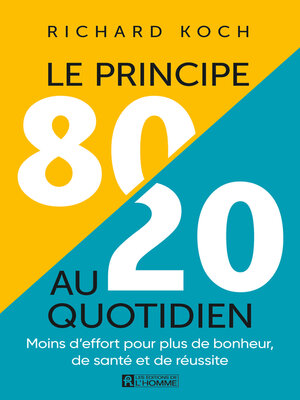 cover image of Le principe 80/20 au quotidien